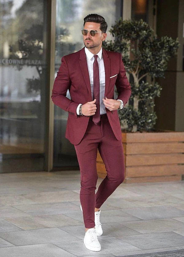 Terno color vino hombre hotsell