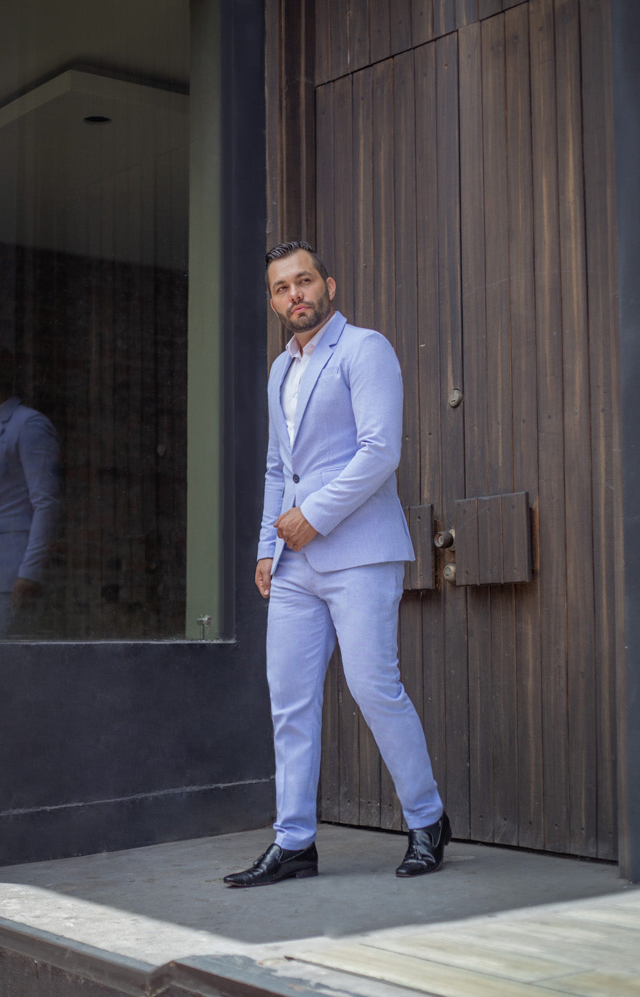 Combinar Pantalon Celeste Pantalon De Vestir Azul Claro Hombre